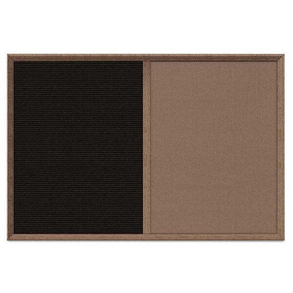 Enclosed Corkboard, 1 Door, 24"x36", 4" Fra, UV3422-BRONZE-CORK